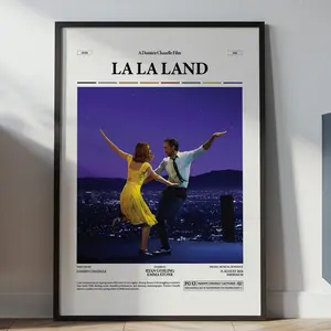 La La Land Poster, Ryan Gosling Poster, Emma Stone Poster, Damien Chazelle Film Print, Retro Movie Poster, Movie Wall Art Idea