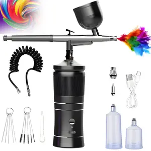 Airbrush Pen Kit With Compressor, Expert Airbrush Kit,Rechargeable High Pressure Air Brush Set Cordless Airbrush Kit with 0.3mm Nozzle for Painting,Doodling, Cake Decor,Makeup,Modeling