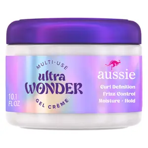 Aussie Ultra Wonder Gel Crème Moisturizing Hold Styler, with Amino Acids, for All Hair Types and Curls, 10.1 Fl Oz