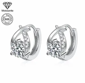 Twist Halo Moissanite Hoop Earrings – 0.5 CARAT | 925 Sterling Silver