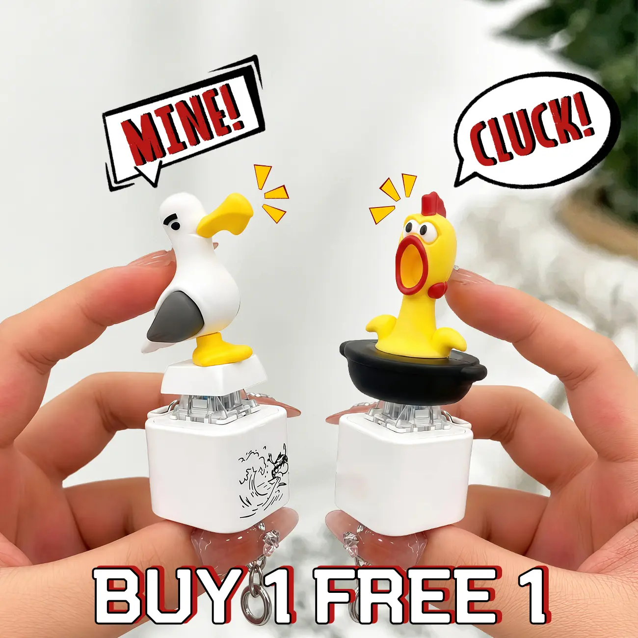 (Buy one Free one) Seagull Keychain with "Mine!" Button, Cute Interactive Toy Featuring Real Seagull Sound and LED Lights, Funny Gag Gift, Backlit, Birds, Friends, With Lights, Fashion, Gag Gifts, Bird, Gift Idea
