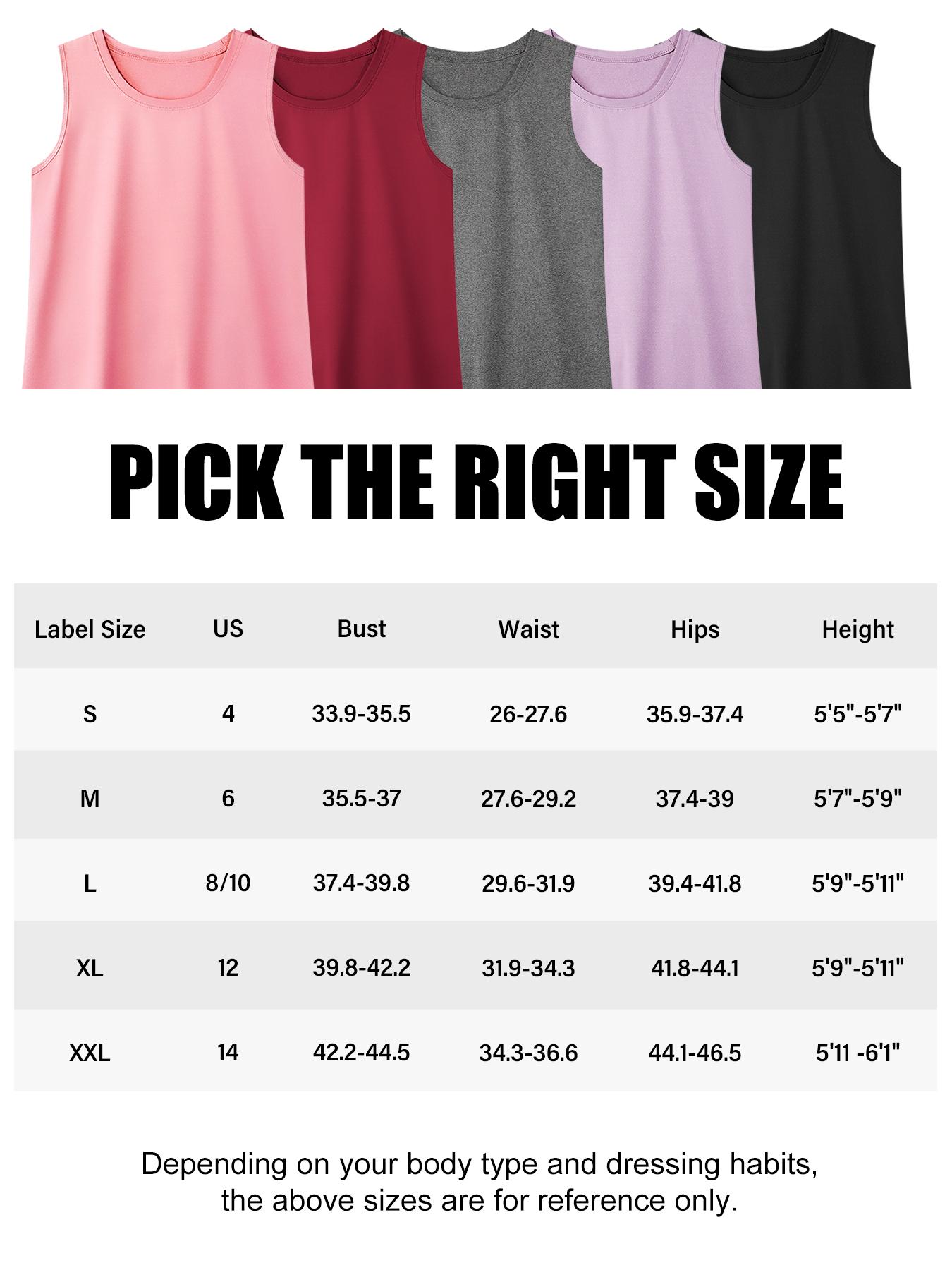 TELALEO 5 value pack Women's Quick Dry Sports Tank Tops, Polyester & Spandex Blend, Crew Neck, Solid Color, Knit Fabric, Casual Style for All Seasons, Ladies Tank Tops dealsforyoudays