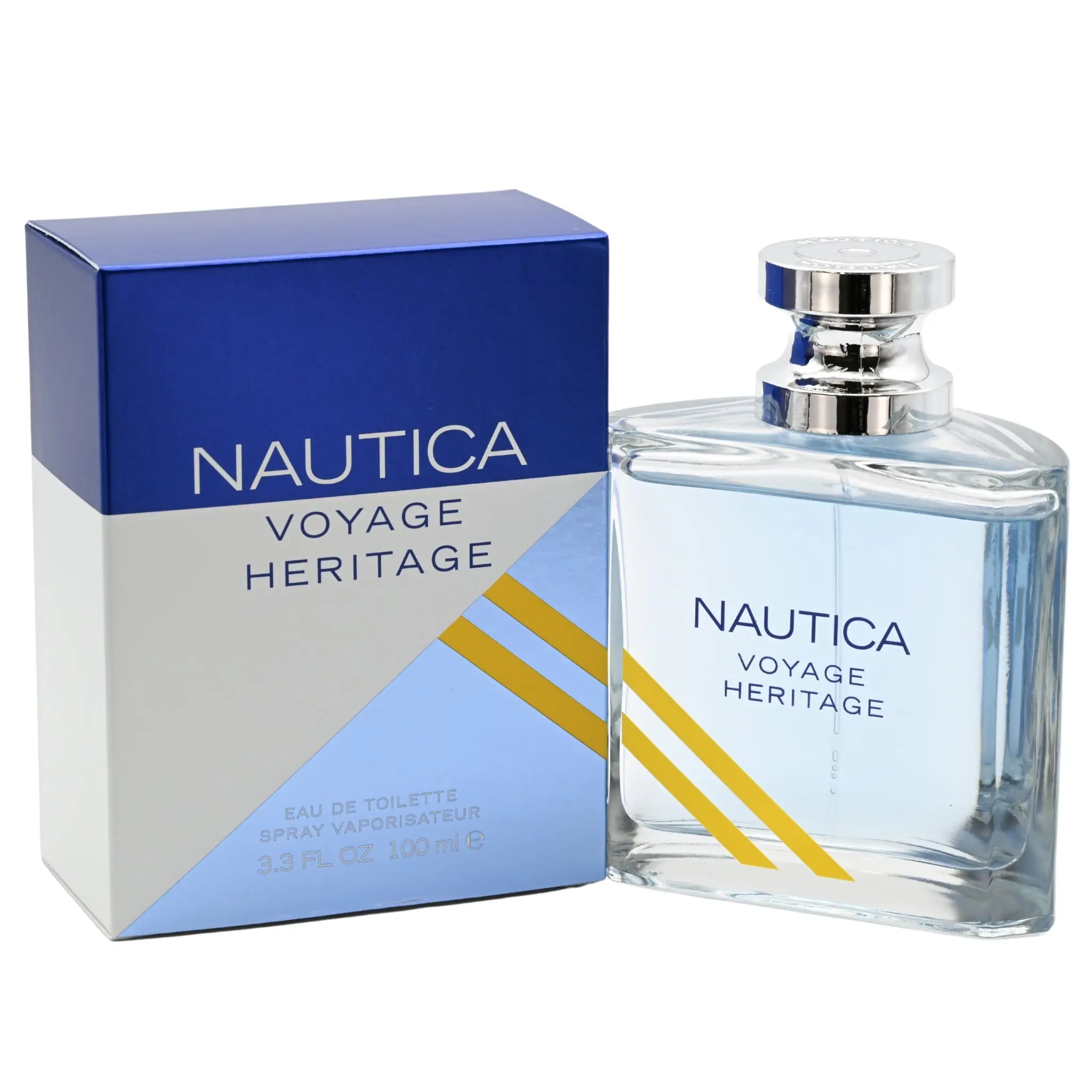 Nautica Voyage Heritage Men's Eau de Toilette (EDT) Spray - 3.4 oz (3 to 3.9 fl oz range) Herbal Blend Fragrance with Citrus Bergamot, Peppermint, Rosemary, Aquatic Fresh Scent, Energetic Mood, New In Box