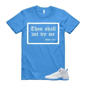 Shirt to Match White Blue Sneakers, Melo 12 Shirt, University Blue Outfit Tee, 100% Cotton Unisex Streetwear