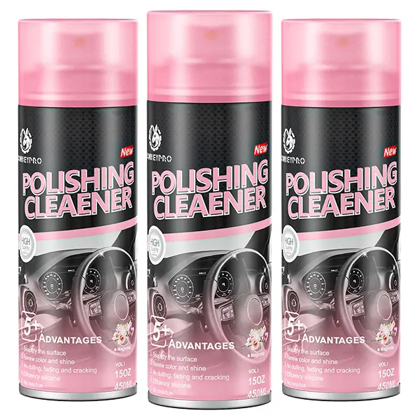 Car Interior Cleaner Spray Dashboard Polish & Protectant, UV Protection, Dust Repellent, Plastic Vinyl Leather Restorer, Car Detailing Spray, 450ml