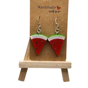 Handmade Watermelon Hand Painted Earrings - Eye-Catching Design for Summer Events & Parties - Lightweight Comfortable Wear - High-Quality Materials - Perfect for Any Outfit