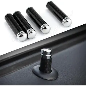 4PCS Car Door Lock Knobs, Compatible with Ford F150 F250 F350 Auto Carbon Fiber Inner Door Lock Pull Pin Covers, Replacement Accessories for Most Car Truck Pickup