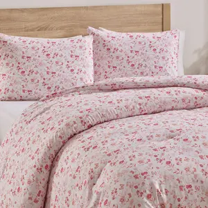 Nestl Floral Down Alternative Comforter with Pillow Cases - All Season Modern Comforter Duvet Insert 3 Piece Set