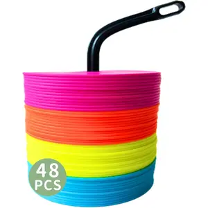 6 Inch 8 Inch Flat Cones, Spot Markers, Soccer Cones, Field Court Markers, Sit Spots, Flat Discs, Soccer Training Equipment, Agility Practice, Football, Made in Taiwan Sport Outdoor