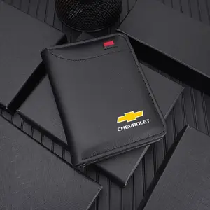PU Leather Car Driving Document Bag, Travel Document Holder, ID Passport Card Wallet, Card Pouch, Organizer for Chevrolet Malibu Sail Aveo