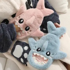 【Christmas Gift Choice】Cute Shark Design Hot Water Bottle With Hand Insert, 1/2 Counts Portable Reusable Hot Water Bag with Plush Cover, Winter Warm Water Bag for Home Office Outdoor