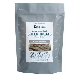 King Lou Whole Minnows - Freeze-Dried Raw Snack for Dogs and Cats single ingredient, 100% USA, Human Grade, Treats Pet Products Natural Food Pets Supplies