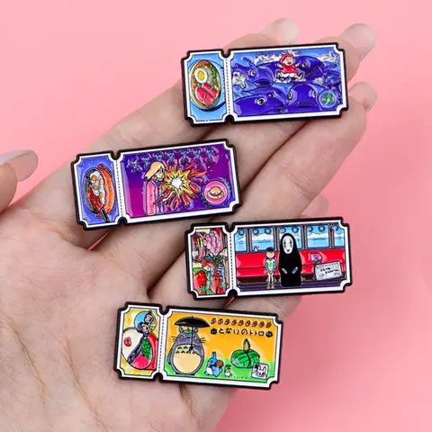 4pcs/set Anime Metal Pins, Alloy Pin, Collectible Pins, Creative Fashion Accessories, Multi-Functional Bag Decorative Badges, Brooches, Perfect For Backpacks And Clothing, Punk Style, All Seasons