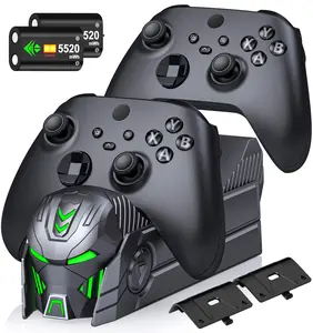 Controller Charger Station for Xbox Series/One-X/S/Elite with 2 x 5520 mWh Rechargeable Battery Packs, Charging Station Dock Stand for Xbox Controller Battery with 4 Battery Covers