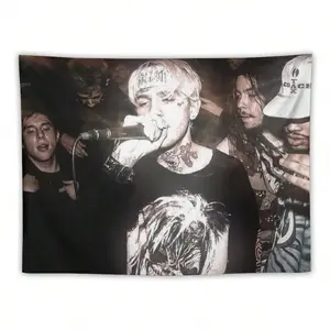 Lil P1ep "Hellboy" Music Albums Tapestries Love Peep Rapper Tapestry Hip Hop Art, Durable Fabric, Indoor/Outdoor Music-Themed Wall Decor, Rock And Roll Decor, Urban Style Wall Hanging Room Art Home Decoration Gift Bedroom Decor Living Room Door Curtain Ba