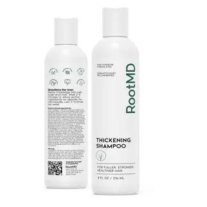 RootMD Hair Thickening Shampoo - Daily Cleanser with Saw Palmetto, Rosemary Oil, Pumpkin Seed Oil for Fuller Stronger Healthier Hair - 8 fl oz