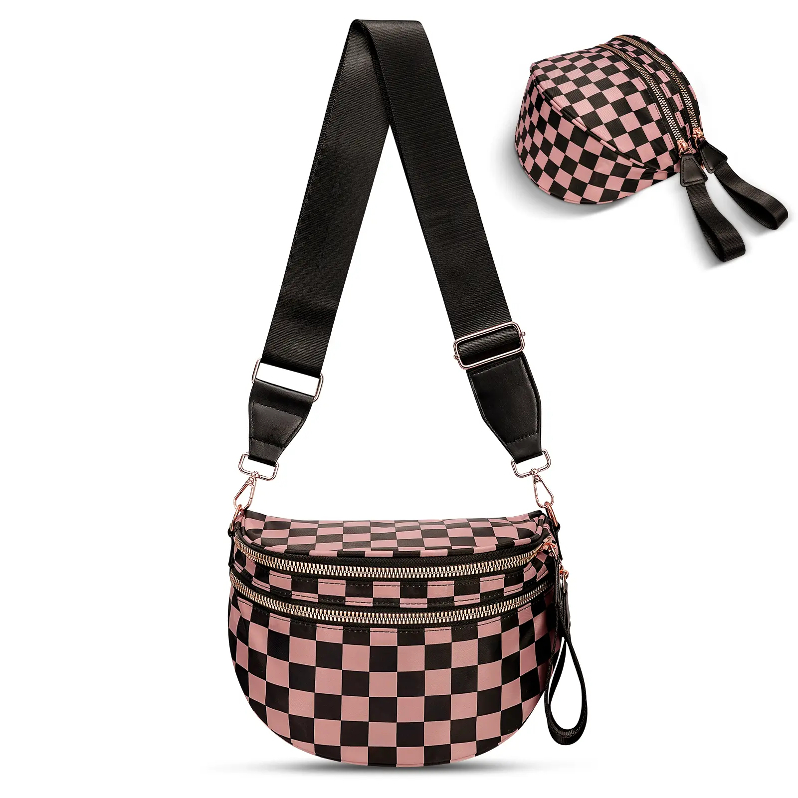 Black & DarkPink Checkboard