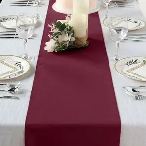 Polyester Table Runner 12"x108" Burgundy - Wrinkle-Resistant & Durable Table Decor