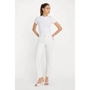 GOOD ICON STRAIGHT ANKLE PEARL JEANS | WHITE001