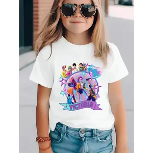 K-Pop Demon Hunters Girl T-Shirt Victoria Huntrix, Cute Cartoon Print, Casual Tee, Graphic Shirt, Funny Graphic Tee, Soft Skin-Friendly, Fashionable Kids Style