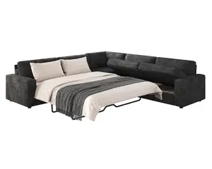 [Ships in 2 Boxes] [MothersDayGift] AMERLIFE L-Shaped Sectional Storage Sofa with Chaise, Reversible Sleeper Sofa Bed, 2-in-1 Pull Out Couch Living Room Furniture/Best Gift Ideas/Christmas Gifts