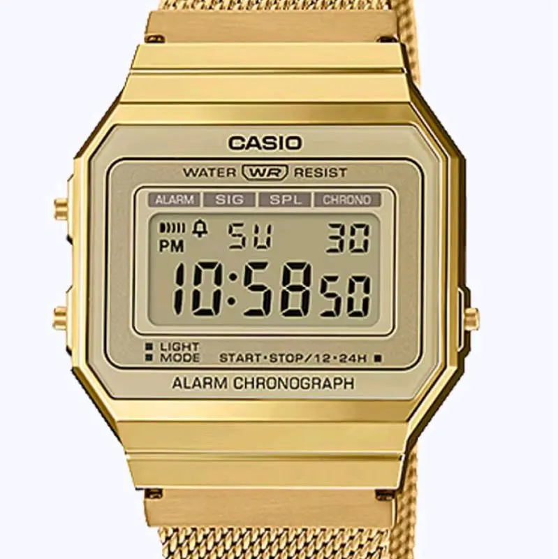 A700WMG-9A Brand new Casio Vintage full gold mesh bracelet slim unisex watch