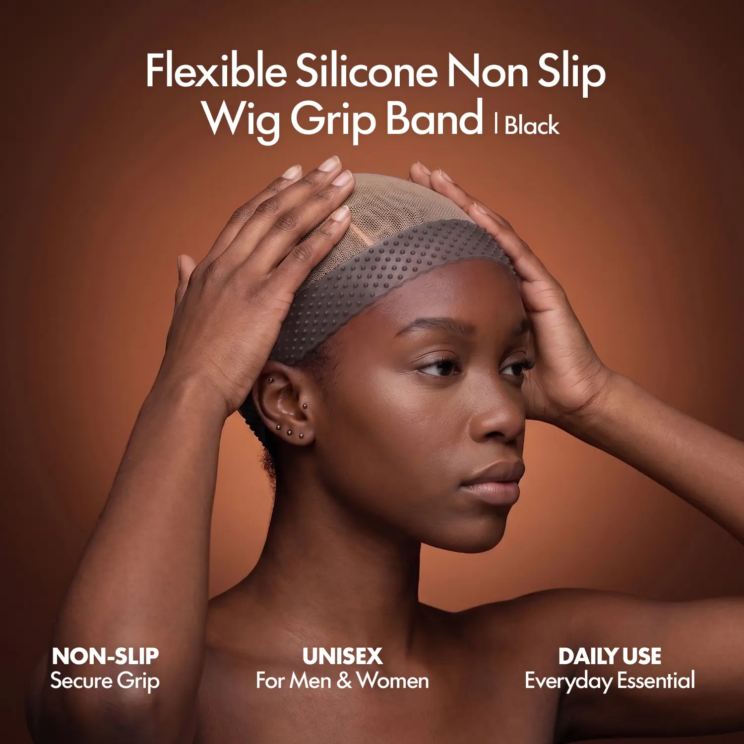 Flexible Silicone Non-Slip Wig Grip Band, Headbands for Wigs with Secure Hold