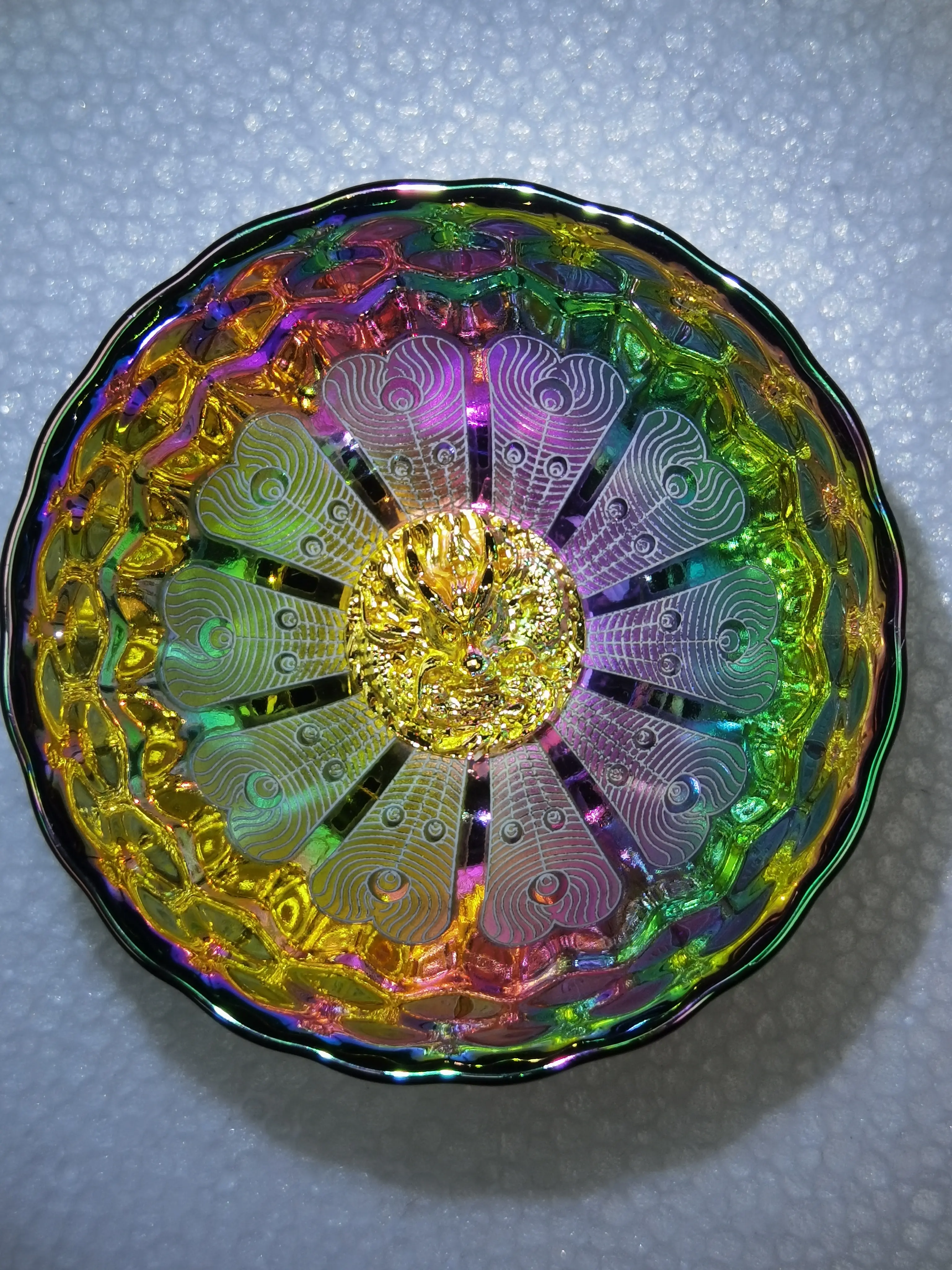 Handmade Iridescent Dragon & Peacock Feather Jianzhan Tea Cup QCYGXQ0005