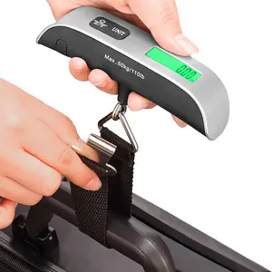 Portable Digital Hanging Luggage Scale, CR2032 Batteries Required 110 Pounds Digital Hanging Baggage Scale with Rubber Paint, Suitcase Weight Scale