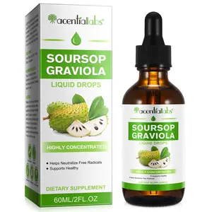 Acentiallabs Soursop Graviola Liquid Drop, Nature Soursop Extract Liquid for Cell Support & Regeneration, Immunity, Liver & Antioxidant, Easy to Absorption, 2 Fl Oz