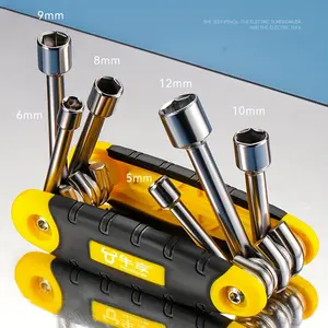 Portable Foldable Hex Wrench, Standard and Hex Key, Ideal for Home and Industrial Use, Newshark 1pc Tool, Compact and Convenient