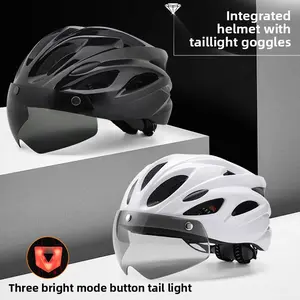 New magnetic goggles outdoor bicycle helmet breathable adult sports highway mountain bike cycling helmet wholesale