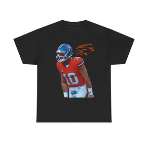 Bo Nix "Signature" Tee Football star print short-sleeved shirt