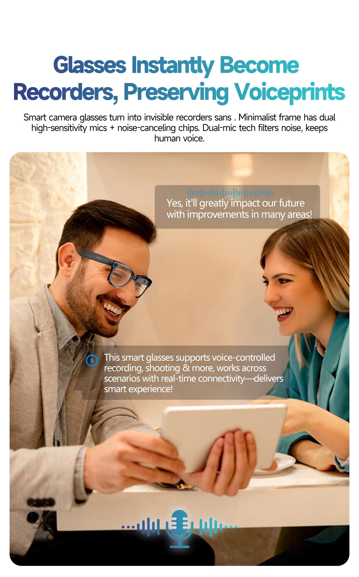 KPEP Smart AI Camera Glasses with 8MP Resolution, Button Touch Adjustment for Travel Outdoor Adventures Hands-Free Photography 160+Languages Real-Time Translation Bluetooth Wireless Wearable Video Recording Sunglasses Blue light blocking, Easter gift