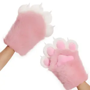 Therian Gear Fursuit Paws - Fluffy Wolf & Fox Paw Gloves with Realistic Claws for Furry Costume, Cosplay Accessories | Plush Furry Mittens for Adults