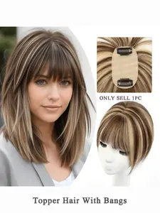 Real Human Hair Topper for Women Suitable for Caucasian - Blonde Natural Straight Hairpiece with Breathable Lace Base, Natural Looking Hair Addition for Bald, Thinning Hair & Volume, Hairpiece for Caucasian Women, Human Hair Wigs, Lace Closure Wigs