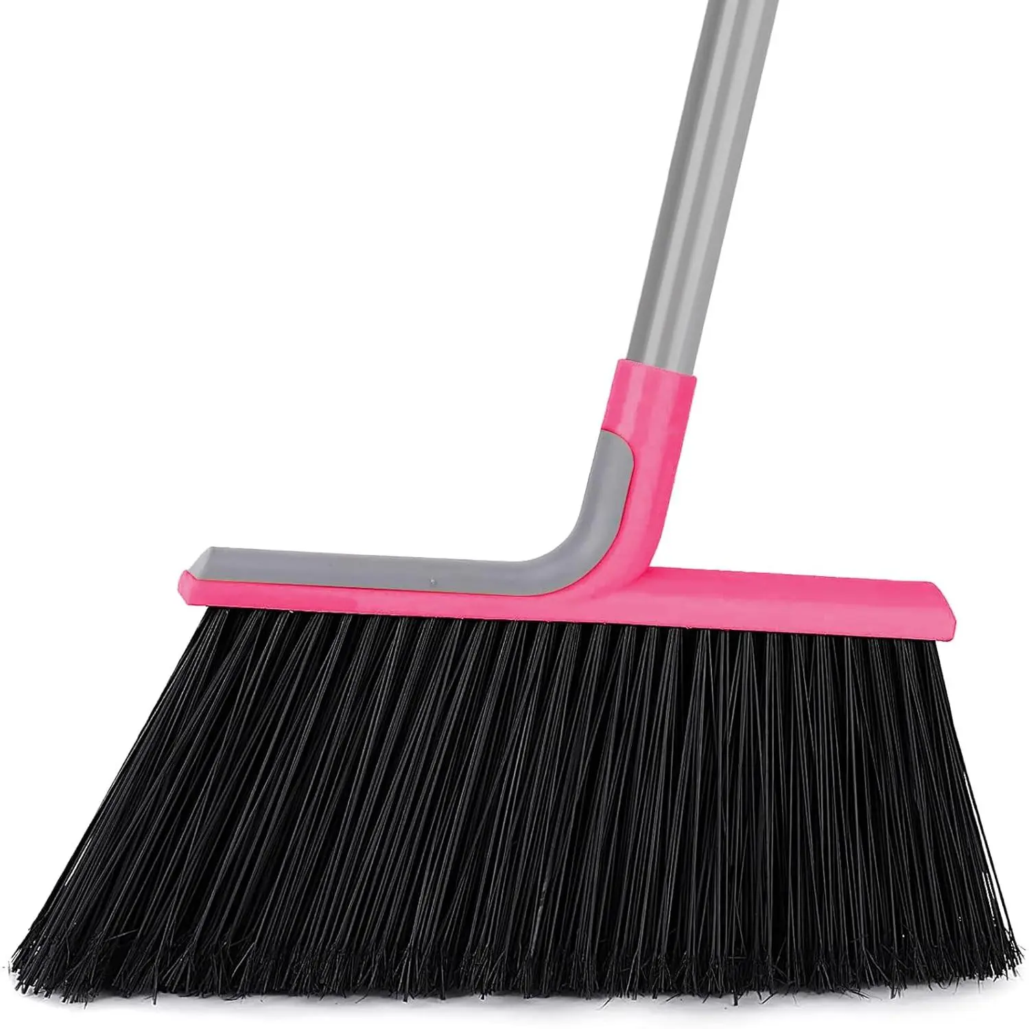 Heavy Duty Broom, Outdoor Broom with 54.7" Long Handle, Commercial Brooms for Sweeping Outdoor Concrete Courtyard Garage Patio Indoor  Floor Kitchen Office Lobby