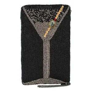 Mary Frances Women's Beaded Martini Glasses Crossbody-Shoulder Bag, Black, Martini-Shape, Playful Design, Eye-Catching Accessory