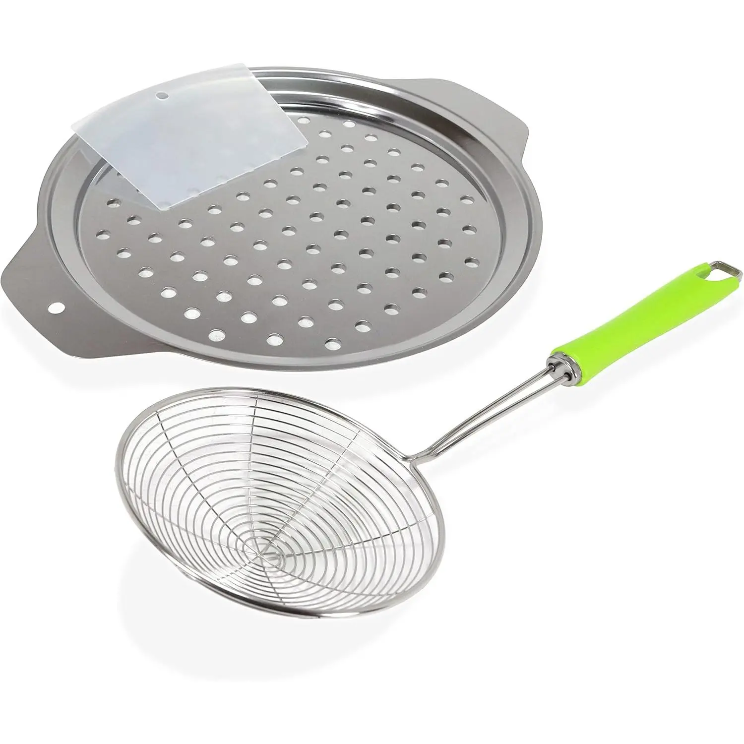 Stainless Steel Crafted  Spaetzle Swiss Knoepfle Dumpling Egg Noodle Maker Lid Complete with Wire Food Skimmer and Scraper