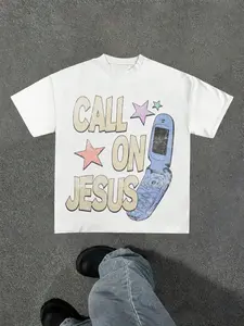 Vintage Flip Phone Christian T-Shirt, Y2K Millennium Faith Short Sleeve, Casual Fitted Graphic Tee, Long Style Without Zipper