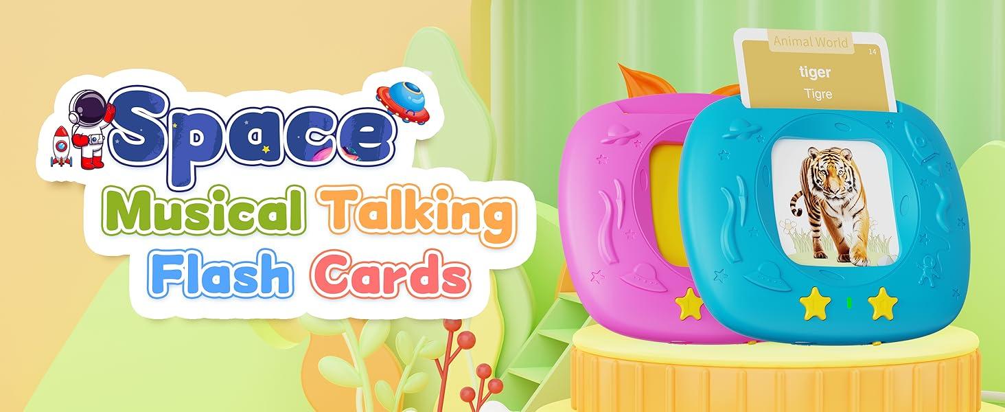 HOMESTEC Toddlers Bilingual Spanish & English Talking Flash Cards with 288 Sight Words, Speech Therapy Toys for 3 4 5 6 Years Old Boys and Girls, Learning Educational Kids Gifts (Bilingual Version))