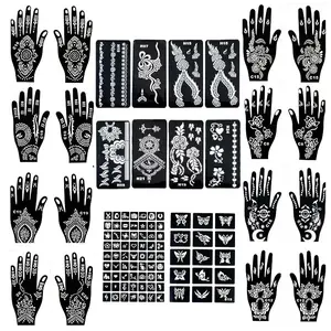 1Set Hollow Tattoo Stencil, Hand-drawn Waterproof Long Lasting, Unisex Portable Tattoo Template