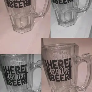 33.7 Big Ass Mug - Large Capacity Beer Mug with "Here for the Beer" Design for Ultimate Drinking Experience