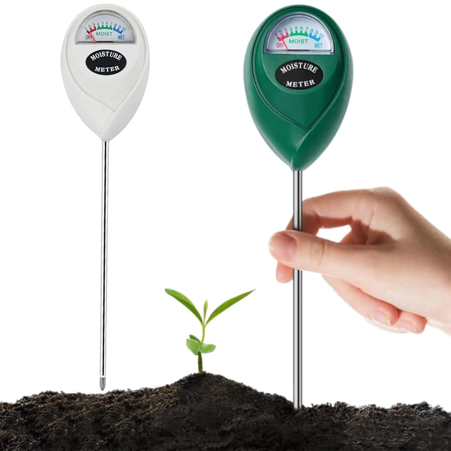Soil Moisture Meter, Long Probe Soil Moisture Monitor for House Plants, Soil Hygrometer Moisture Sensor for Indoor & Outdoor, Garden, Farm, Lawn Plant Care, No Battery Needed
