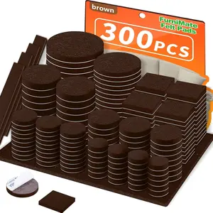 Felt 300 Pieces, for Hardwood Floors, Floor Protectors for Legs, Felt for Brown