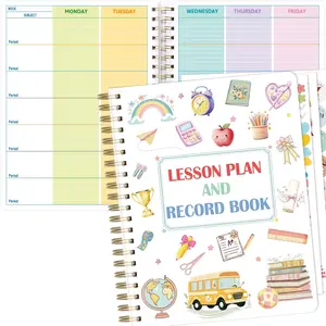 Undated Teacher Planner Lesson Planner and Record Book 8.5x11 inch Gradebook Attendance Book 10 Months 50 Weeks Lesson Plan 5 Sheet Teacher Planner Stickers