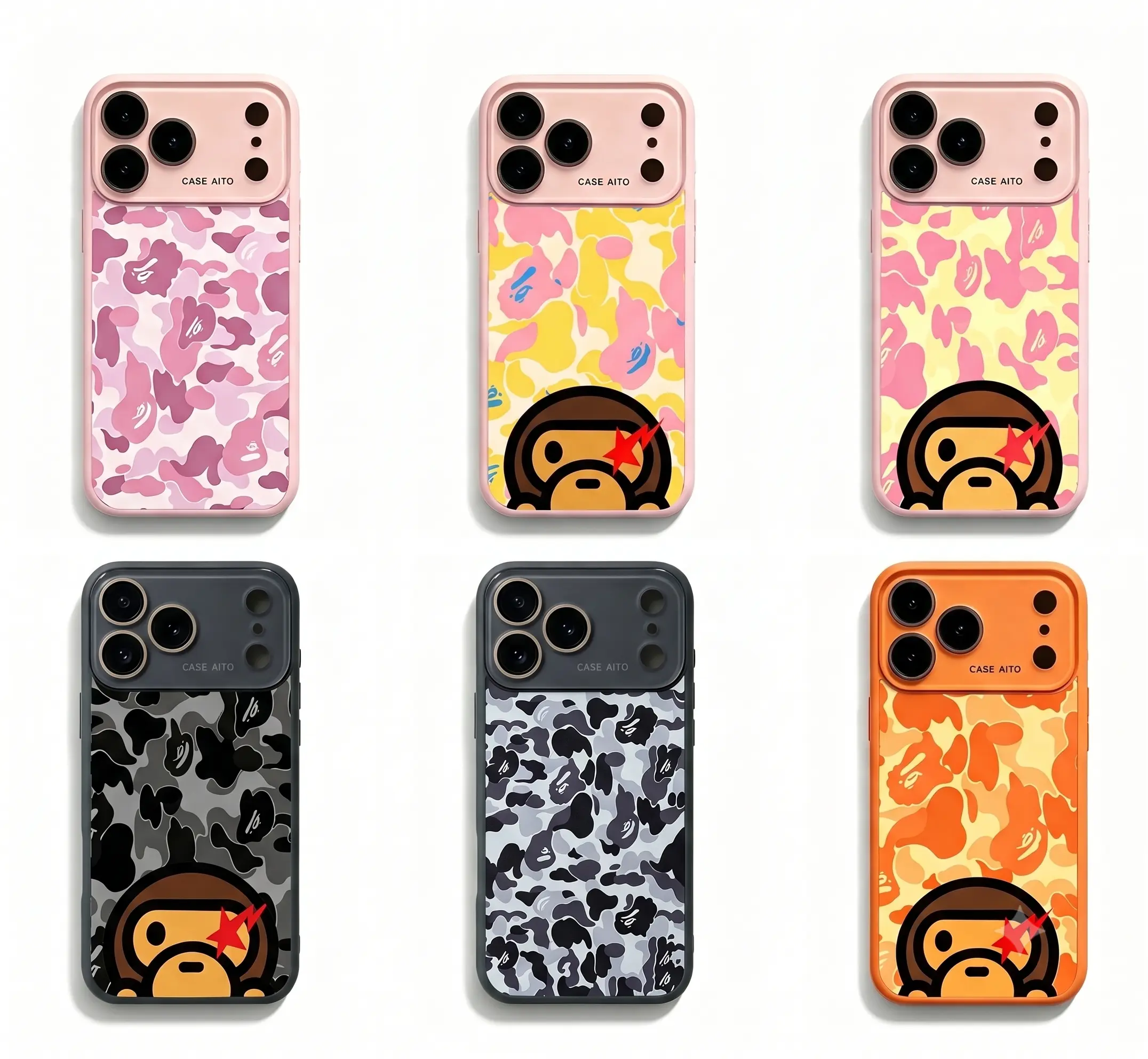 Bape Protective Camo Streetwear  Case Suitable for iPhone 17/16/15/14/13/12/11 ProMax/Plus and Samsung Galaxy S23FE/22/23