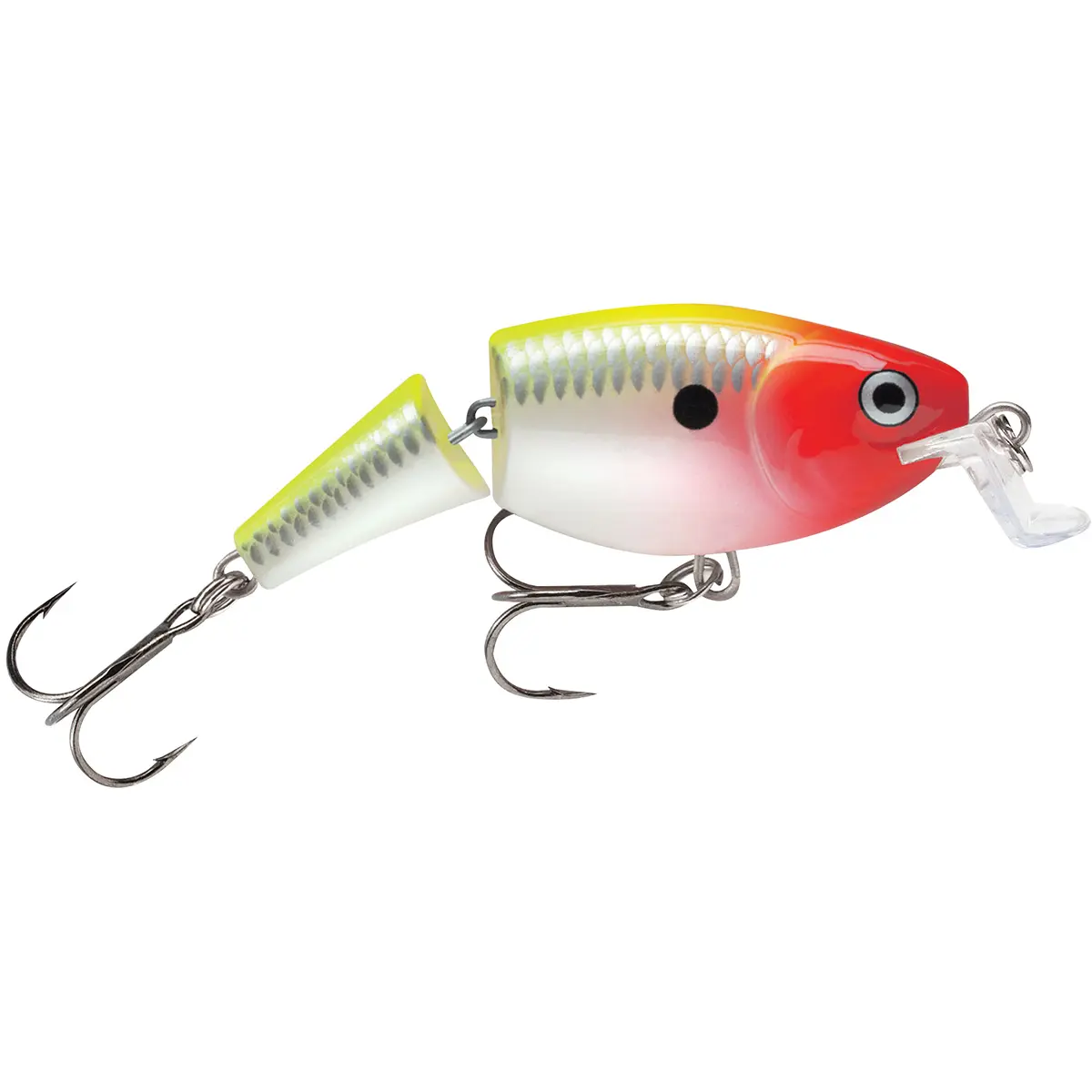 Rapala Jointed Shad Rap 07 Clown Artificial Fishing Lure, Loud Rhythmic Rattle with Wide, Suspending Swimming Action, Jointed Tail