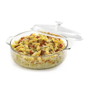 Libbey Round Casserole Dish with Lid, Elegant Glass Bakeware with Lids  Stackable, Round Casserole Dishes for Oven, Refrigerator, Microwave, and More