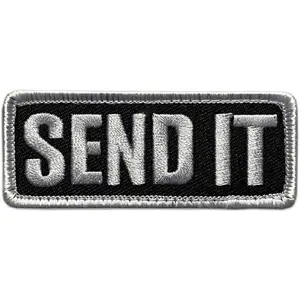 Send It Military Combat Sniper Patch [Hook Fastener-3.0 X 1.25 SP 5] White Black